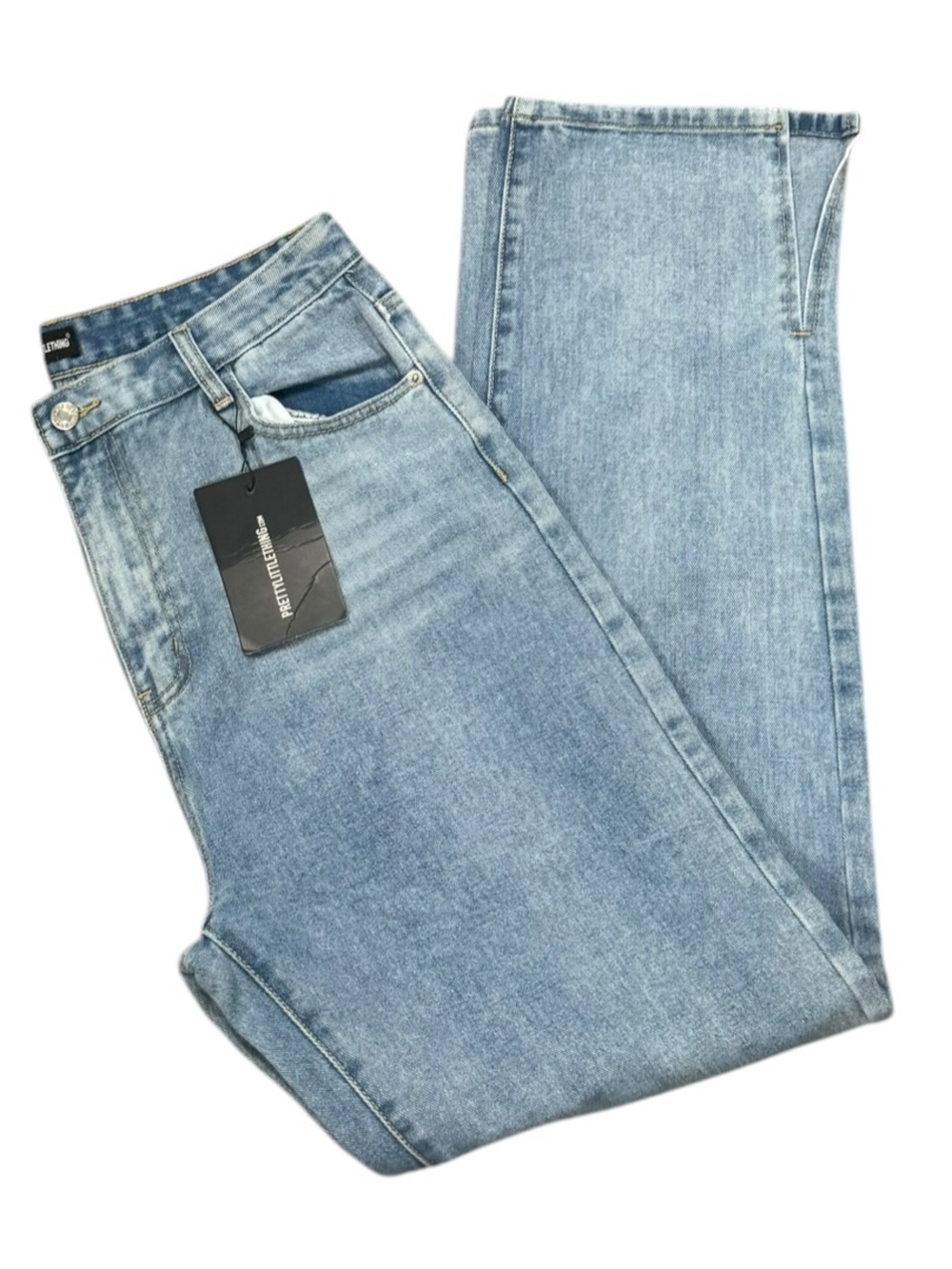 PLT Light Wash Straight Jeans with Split Hem